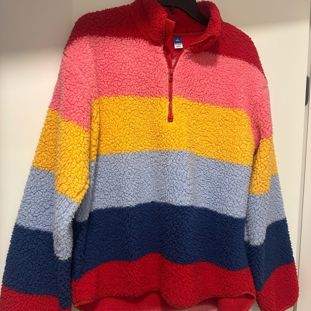 Old Navy Red Sherpa Pullover